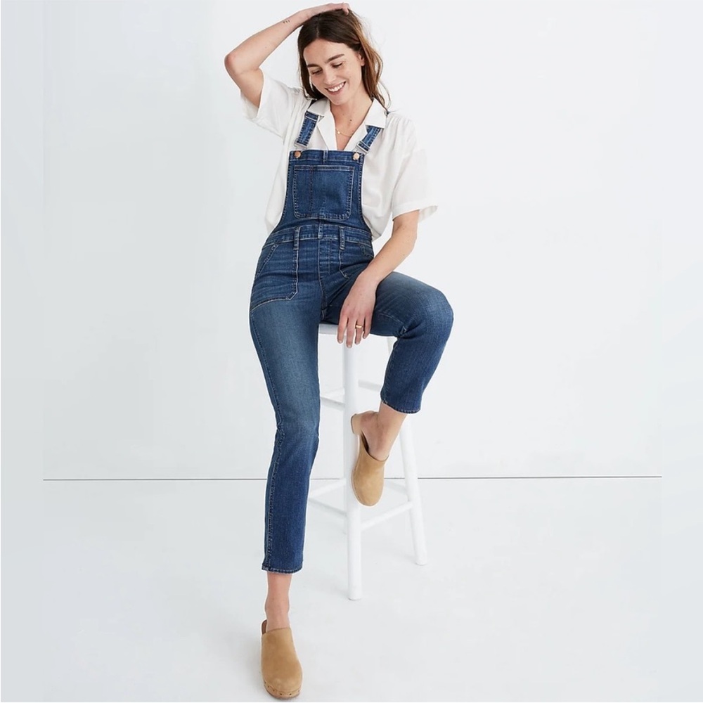 MADEWELL Women's medium‎ Stovepipe Denim Overalls zipper Lorton Wash 2020